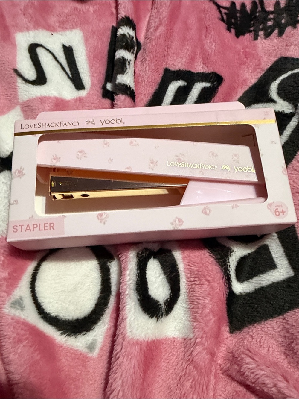 LoveShackFancy Pink and Gold Stapler